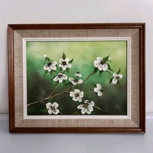 Vintage Green and Brown Painting Art